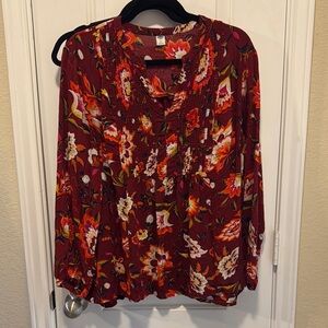 Floral Red Women's Top